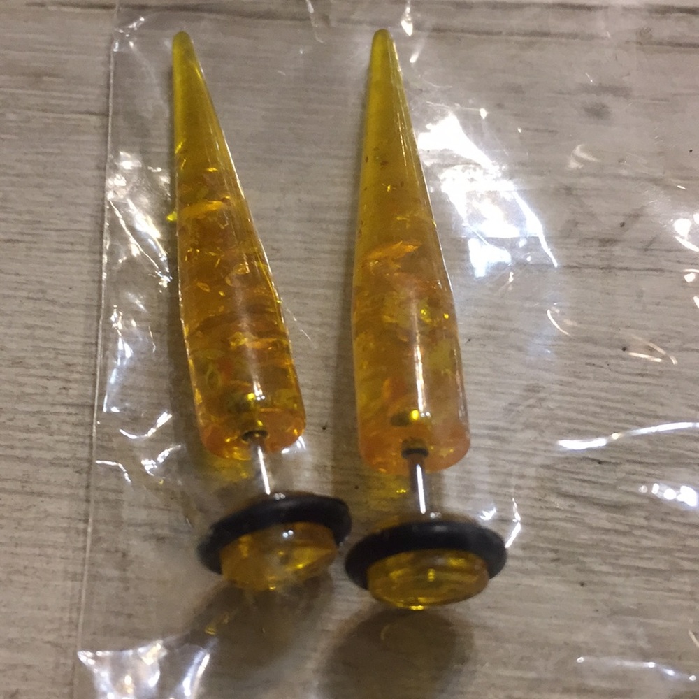 Fake amber plugs body jewelry